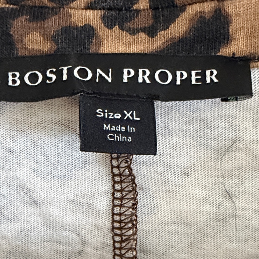 Boston Proper Leopard Print Short Sleeve Dress - Picture 2 of 6